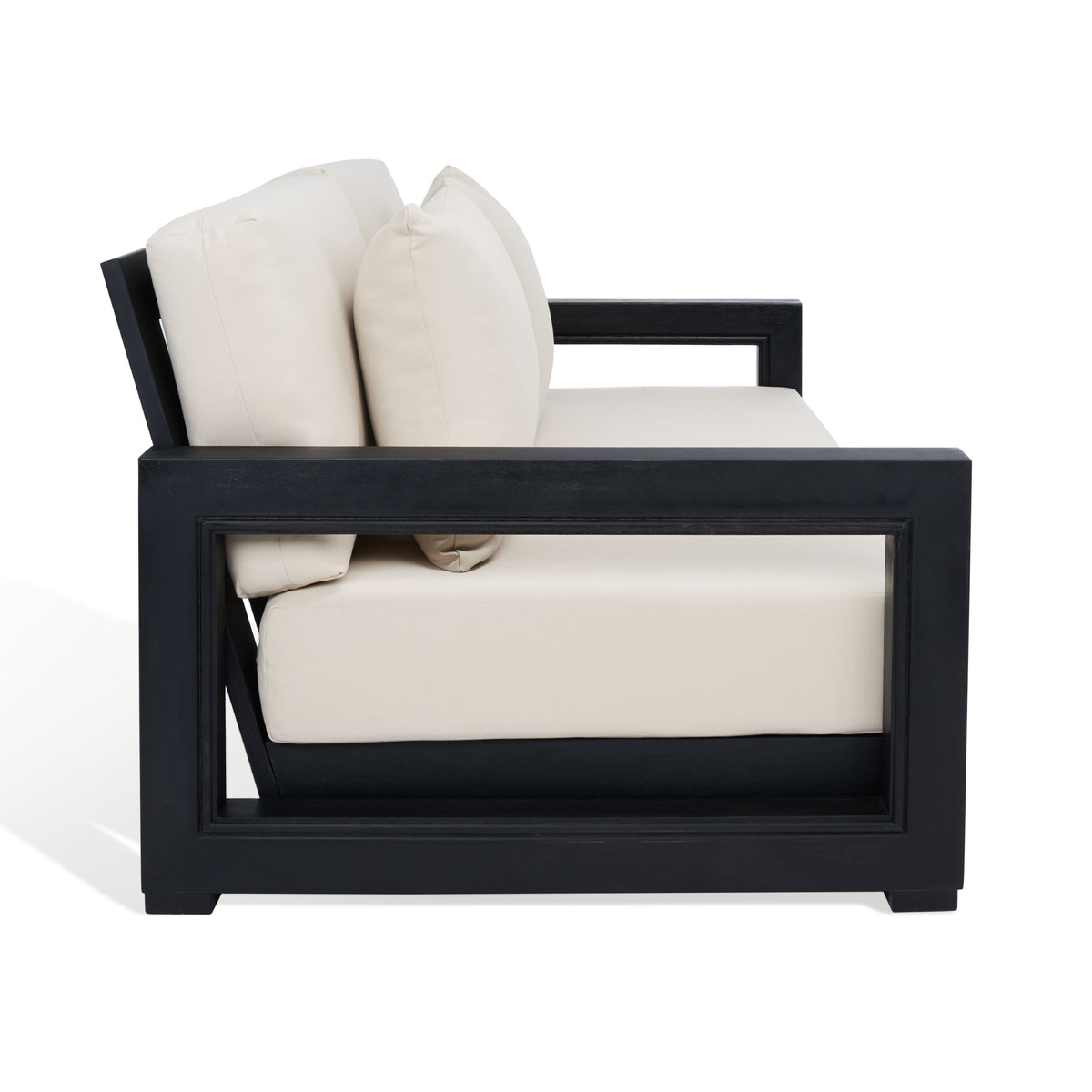 Montford Aluminum 2-Seat Loveseat in Black and White