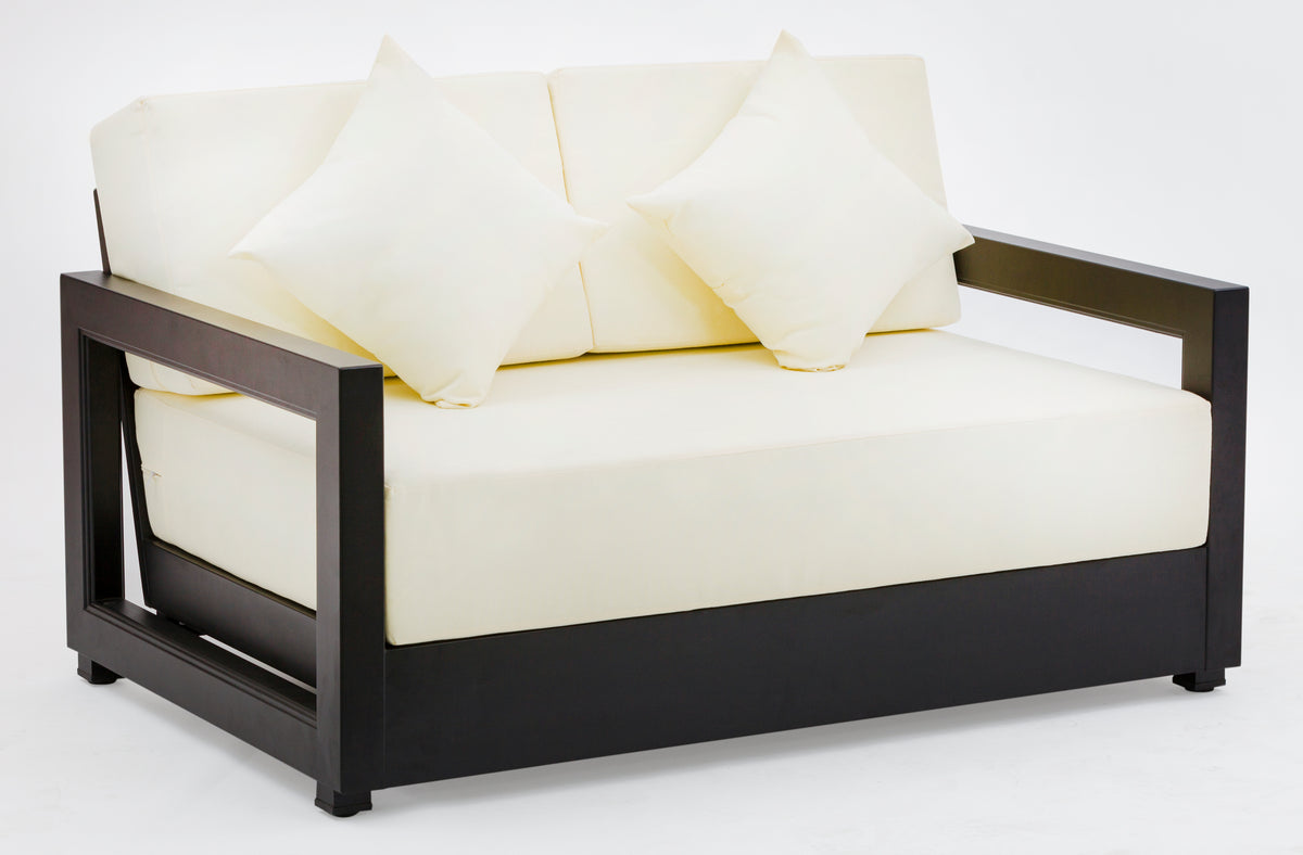 Montford Aluminum 2-Seat Loveseat in Black and White