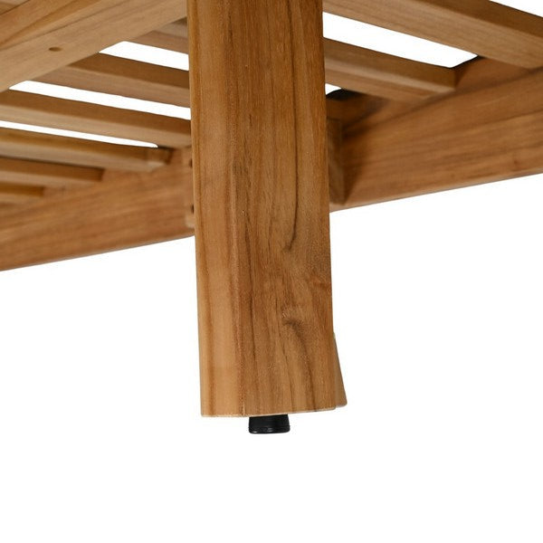 Martinique Teakwood Patio Sofa in Natural Teak with White Cushion