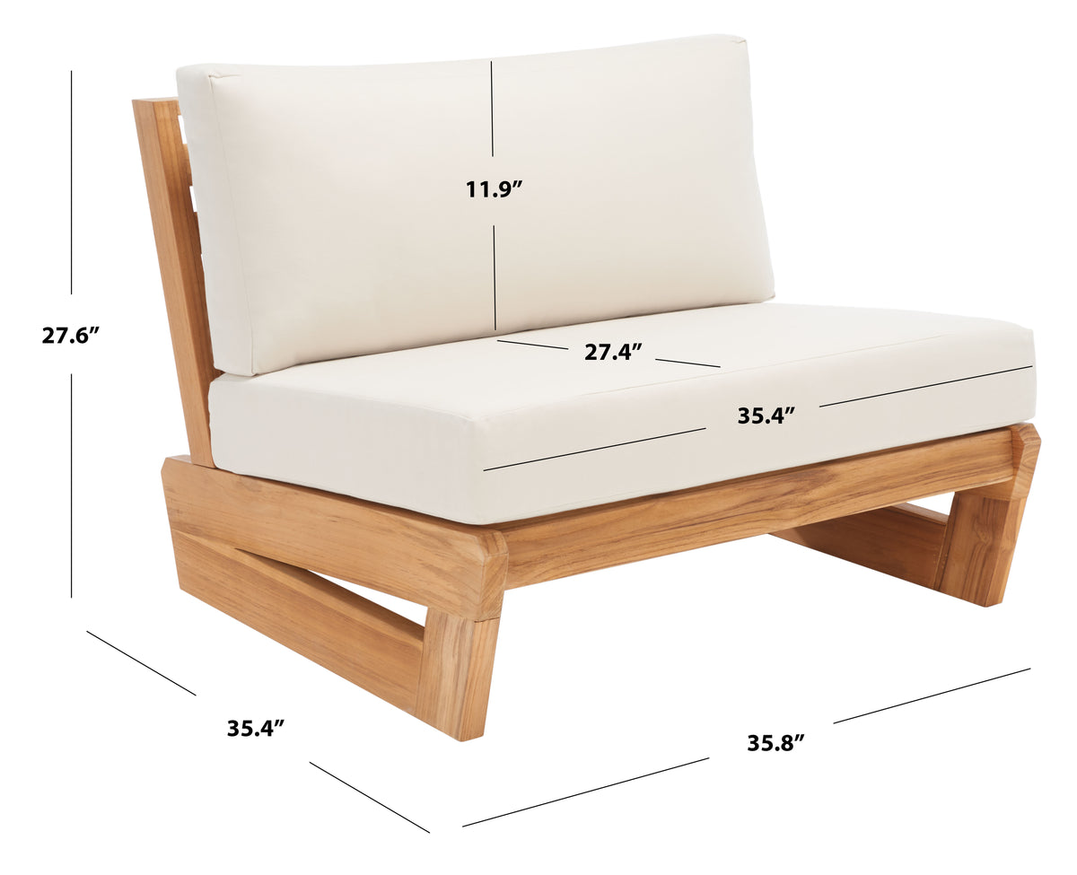Julianne Brazilian Teak Patio Chair in Natural and Beige