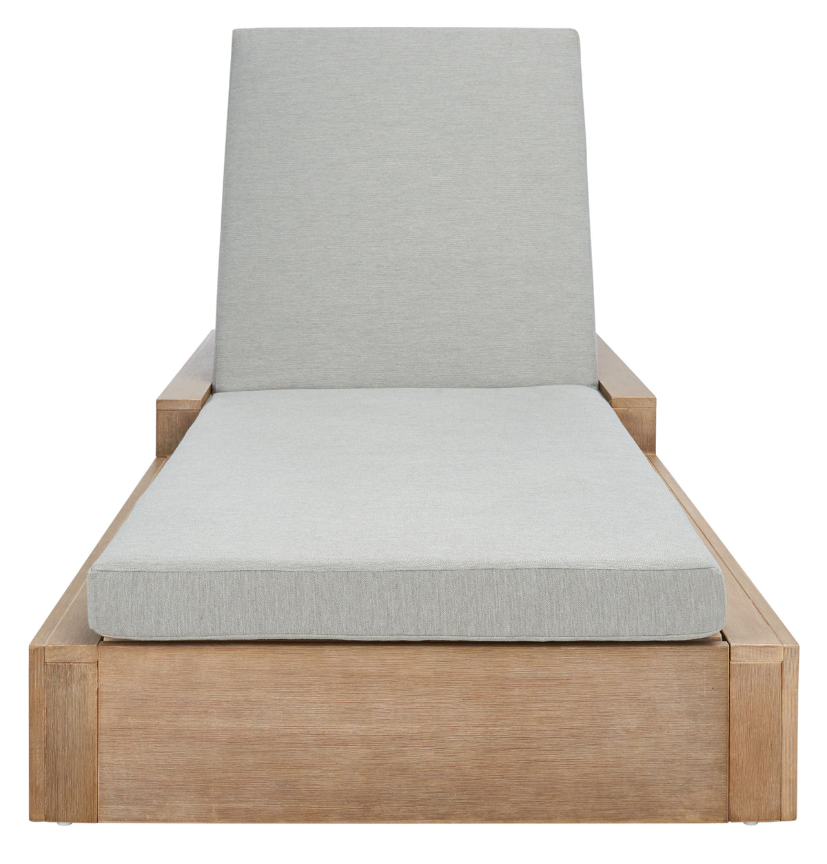 Lanai Eucalyptus Wood Chaise Lounge Chair in Brown and Light Gray