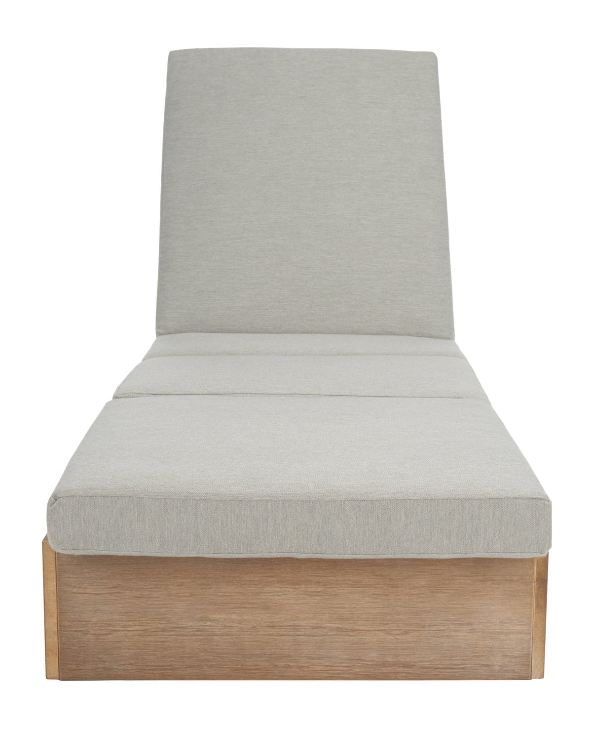 Vincent Eucalyptus Wood Chaise Lounge Chair in Brown and Light Gray