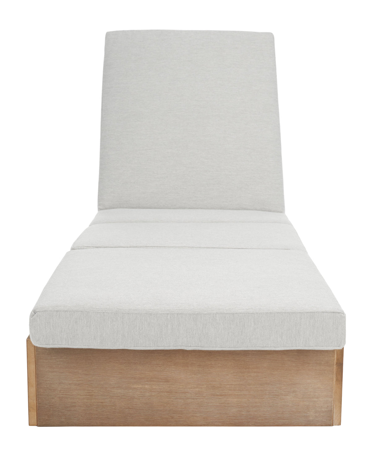 Vincent Eucalyptus Wood Chaise Lounge Chair in Natural and White