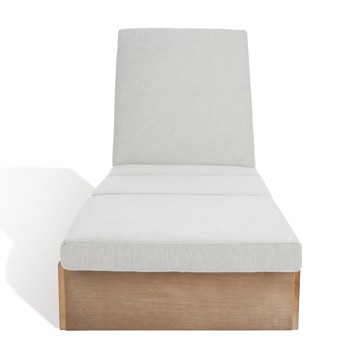 Vincent Eucalyptus Wood Chaise Lounge Chair in Natural and White