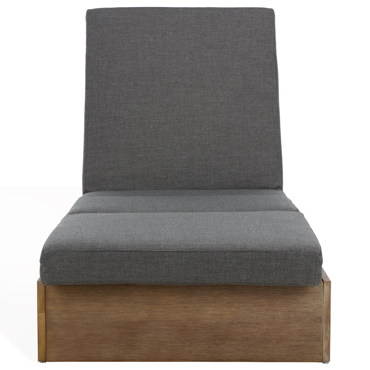 Vincent Eucalyptus Wood Chaise Lounge Chair in Natural and Dark Gray