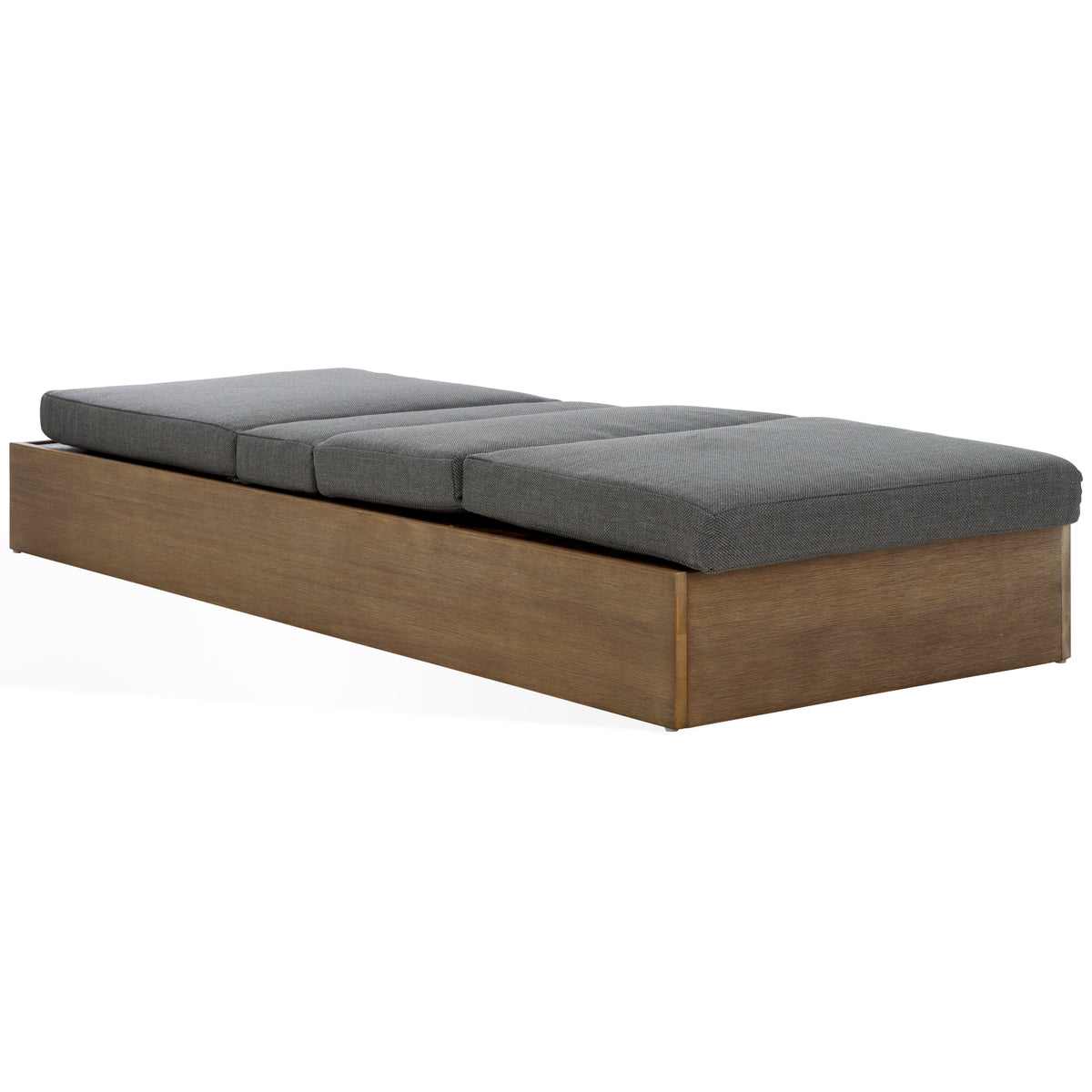 Vincent Eucalyptus Wood Chaise Lounge Chair in Natural and Dark Gray