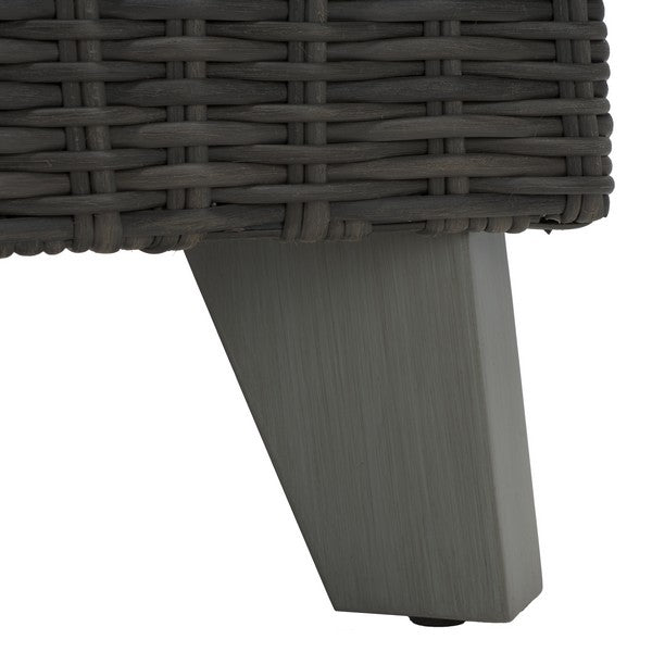 Margarita Wicker Patio Chair in Dark Gray and White