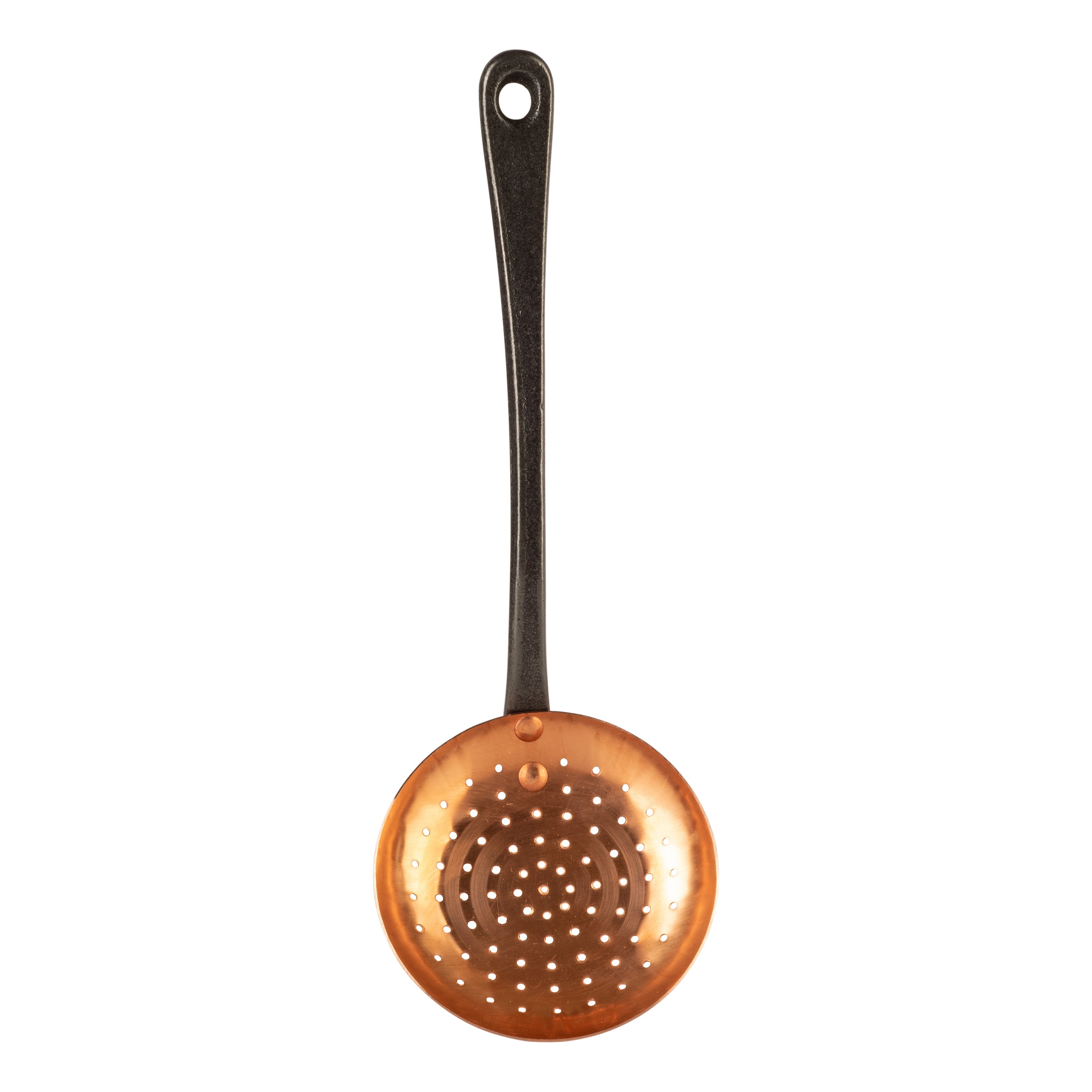 Copper skimmer with cast iron handle