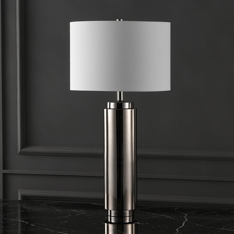 Terry Metal Pillar Table Lamp in Nickel - The Mayfair Hall