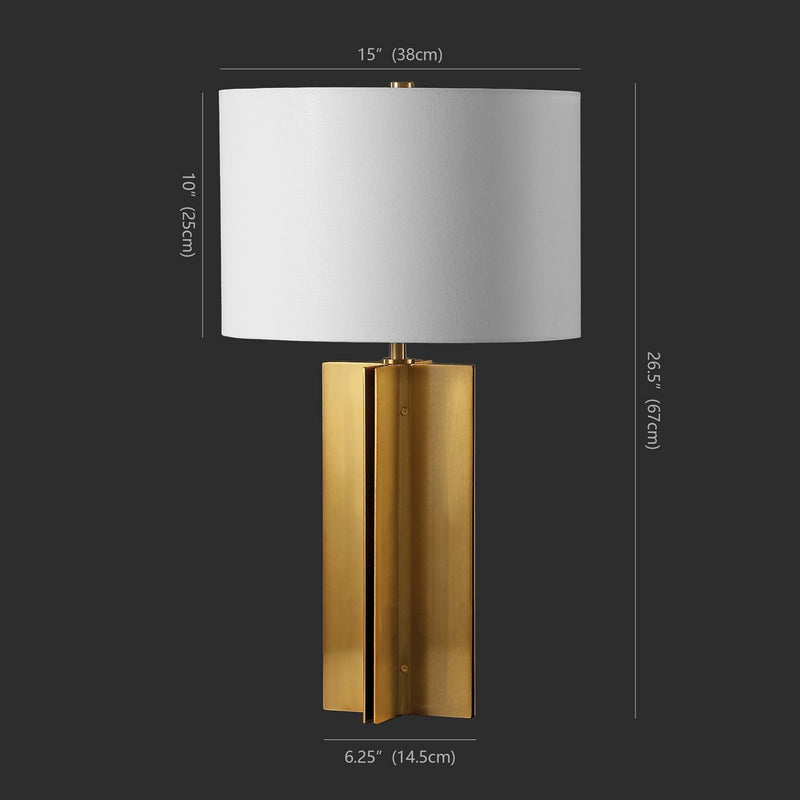 Rollins Chic Square Metal Table Lamp in Gold - The Mayfair Hall