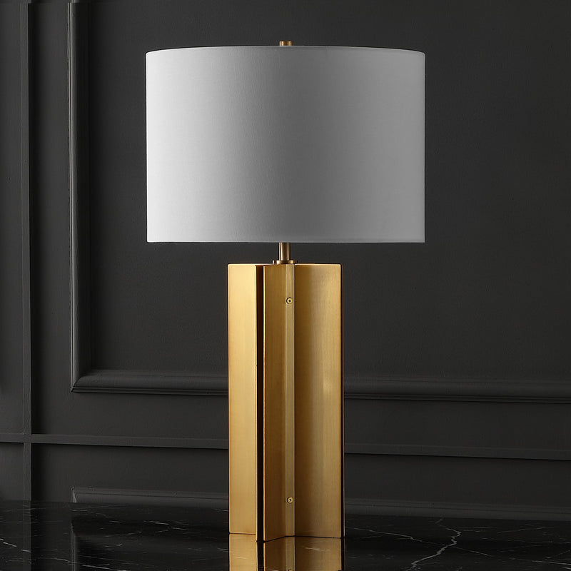 Rollins Chic Square Metal Table Lamp in Gold - The Mayfair Hall