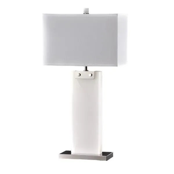 Morgen Glamorous White Alabaster Table Lamp Safavieh