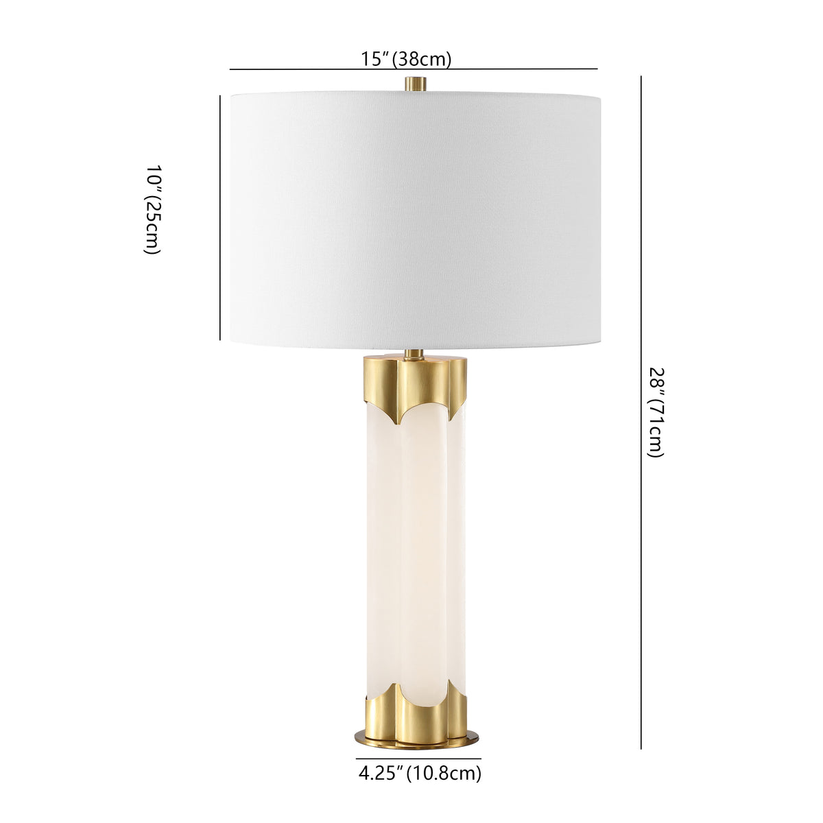 Chavez Alabaster Table Lamp in White and Gold