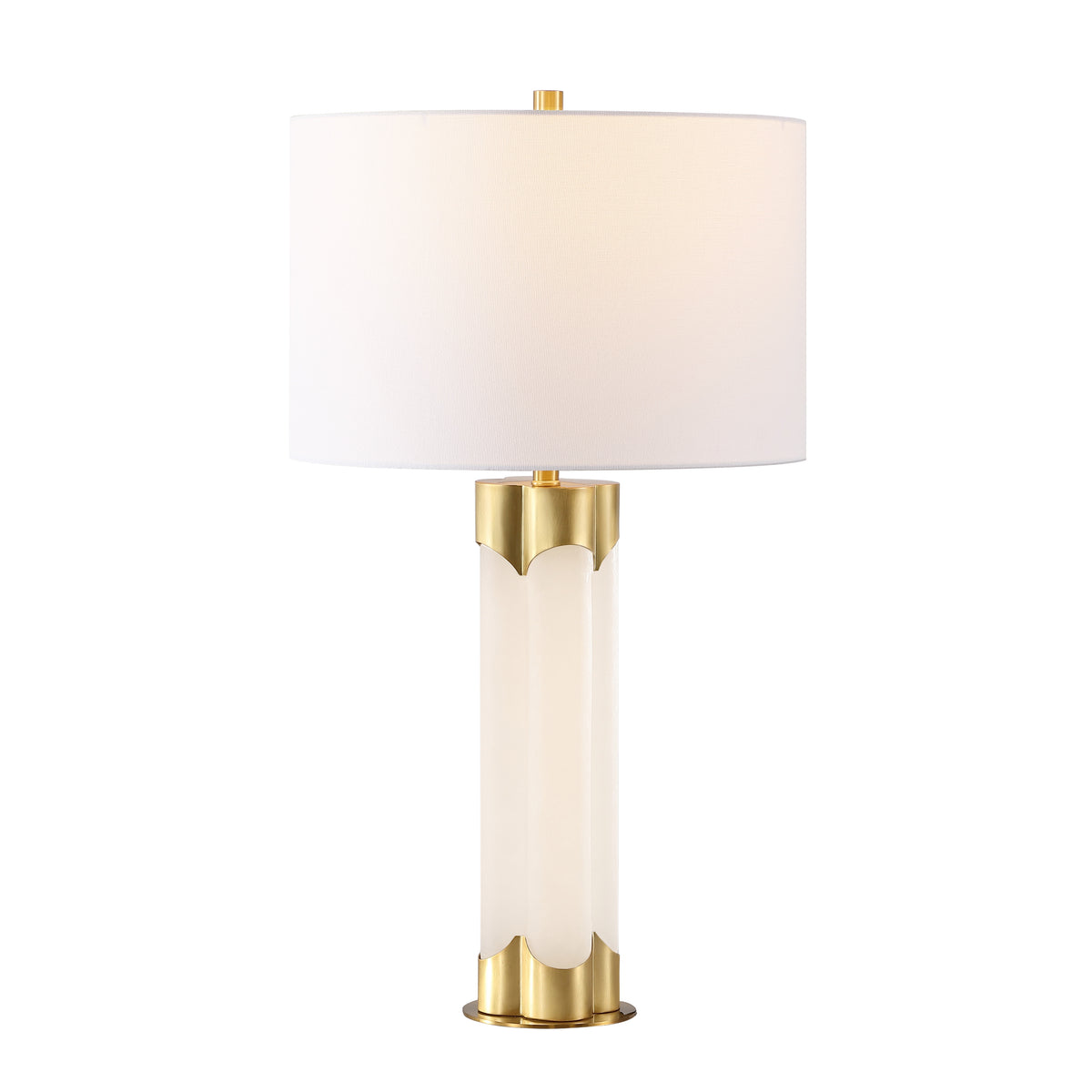 Chavez Alabaster Table Lamp in White and Gold