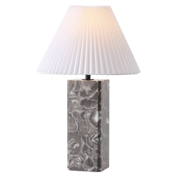 Mackenzie Marble Table Lamp in Light Gray and White