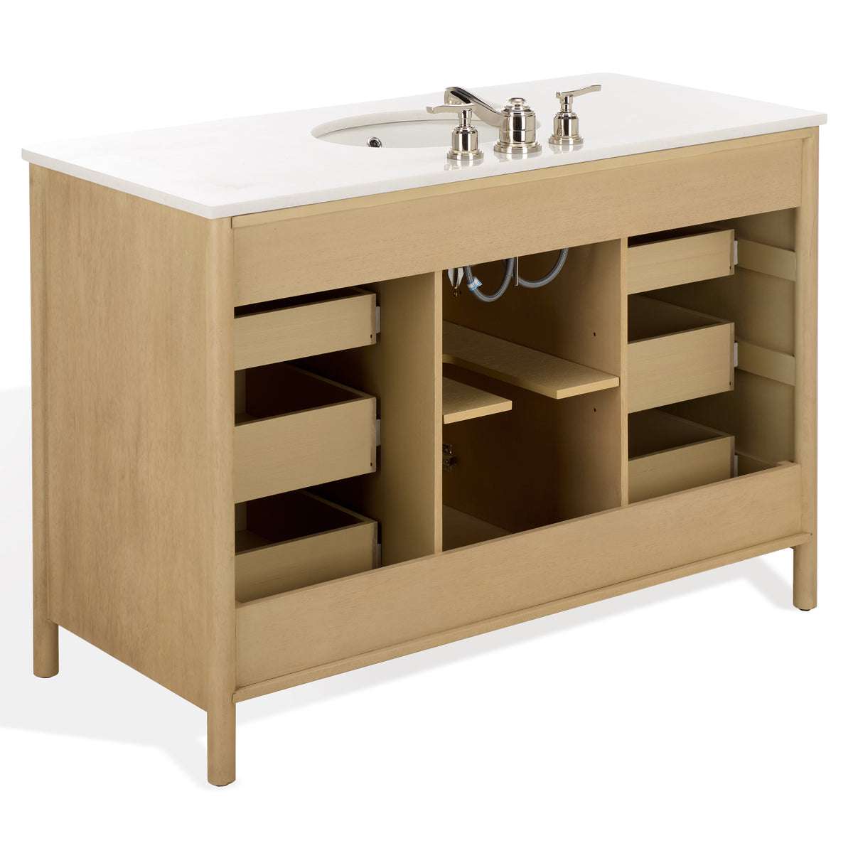 Petrabecca 48" Single Vanity in Light Oak and White