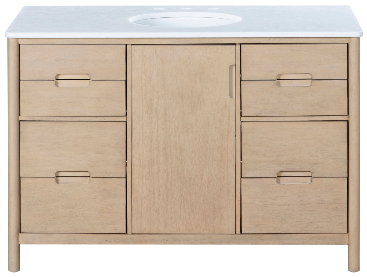 Petrabecca 48" Single Vanity in Light Oak and White