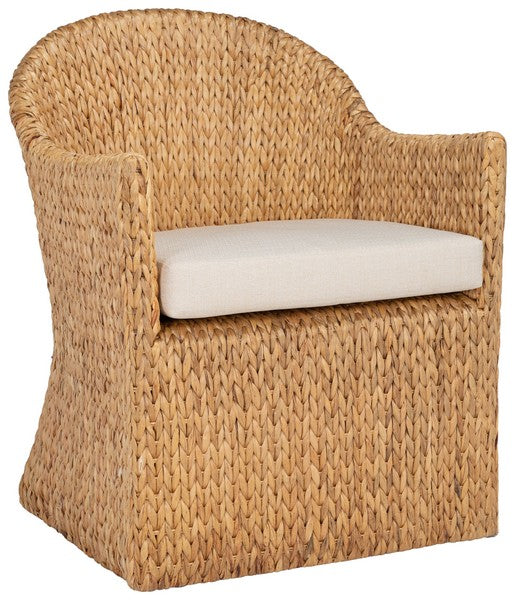 Solomon Natural-Beige Water Hyacinth Dining Chair - The Mayfair Hall