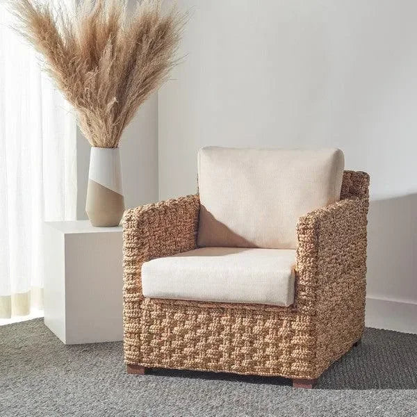 Safavieh Gregory Natural-Beige Water Hyacinth Accent Chair