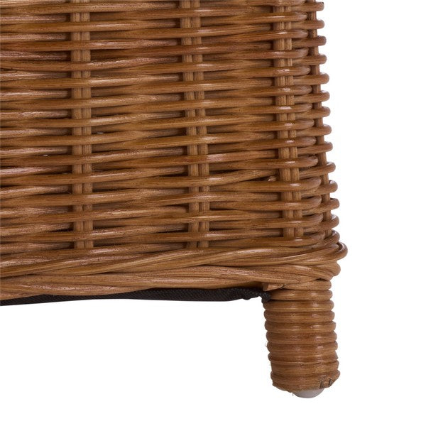 Nikolina Rattan Accent Chair in Natural with Beige Cushion