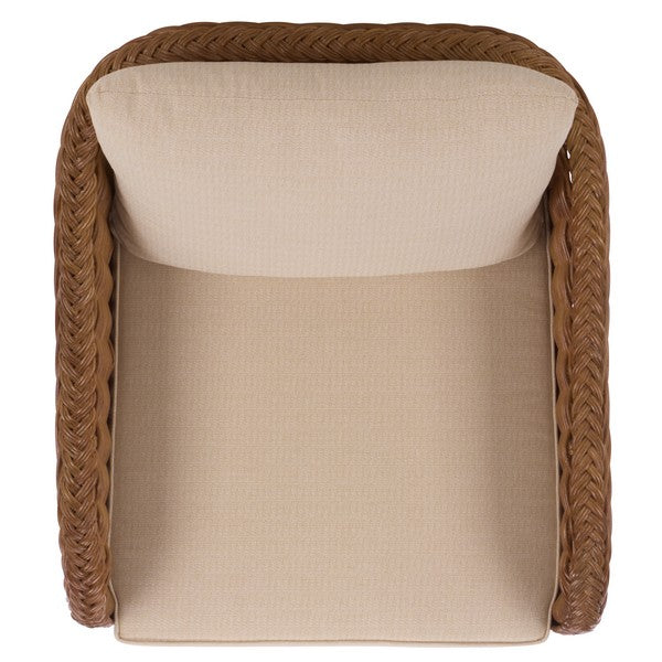 Nikolina Rattan Accent Chair in Natural with Beige Cushion