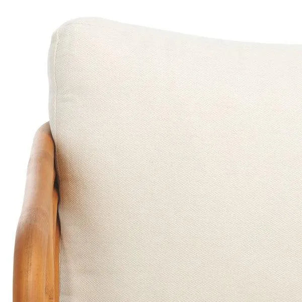 Safavieh Harlowe Rattan Accent Chair in Natural/White with Sculpted Lines