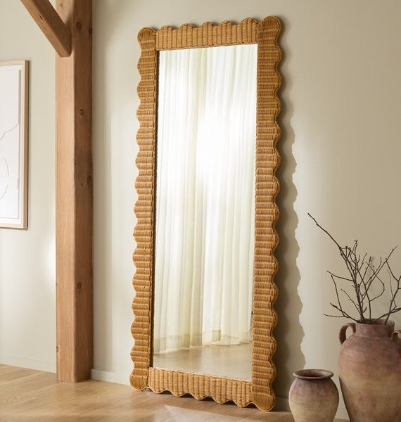 Glendetta 70" Rattan Rectangle Mirror in Natural