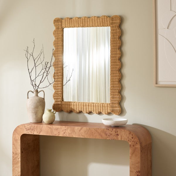 Glendetta 40" Rattan Rectangle Mirror in Natural