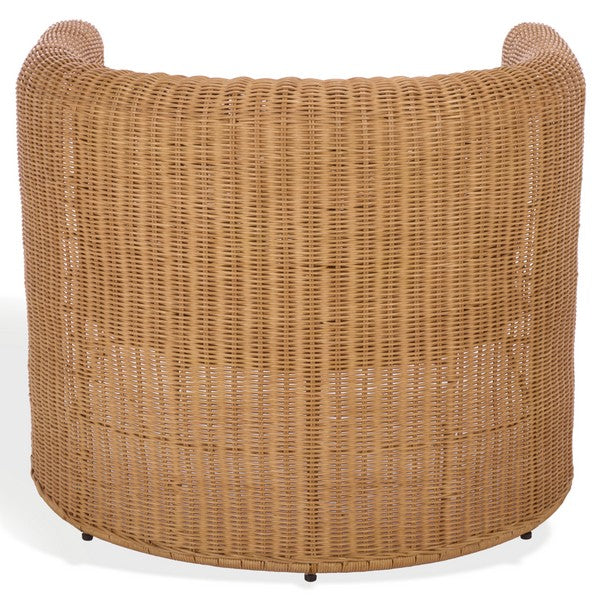 O'reilly Rattan Accent Chair in Natural with Beige Cushion