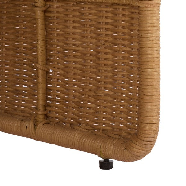O'reilly Rattan Accent Chair in Natural with Beige Cushion