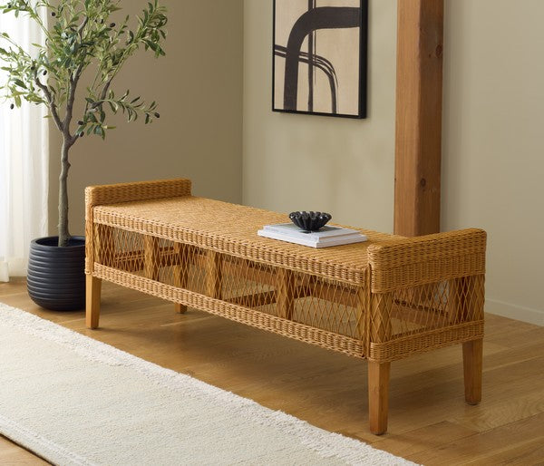 Jimmy Rattan Bench in Natural