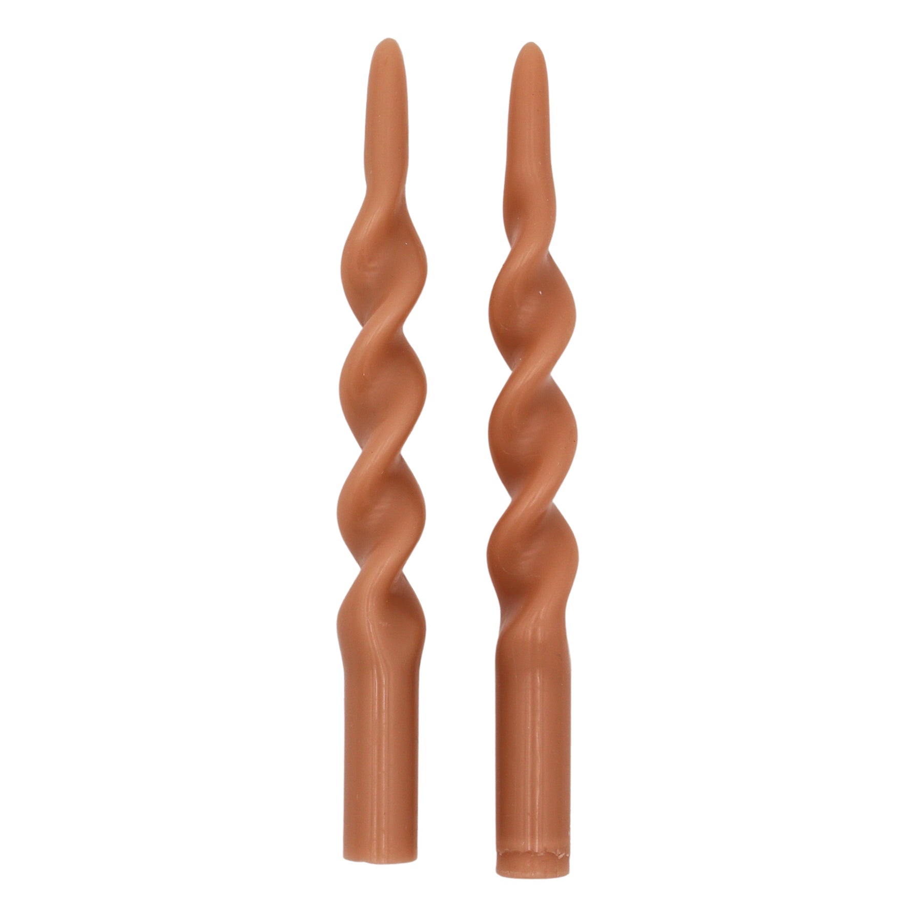 Swirl Candle in Caramel Brown (Pack of 10)
