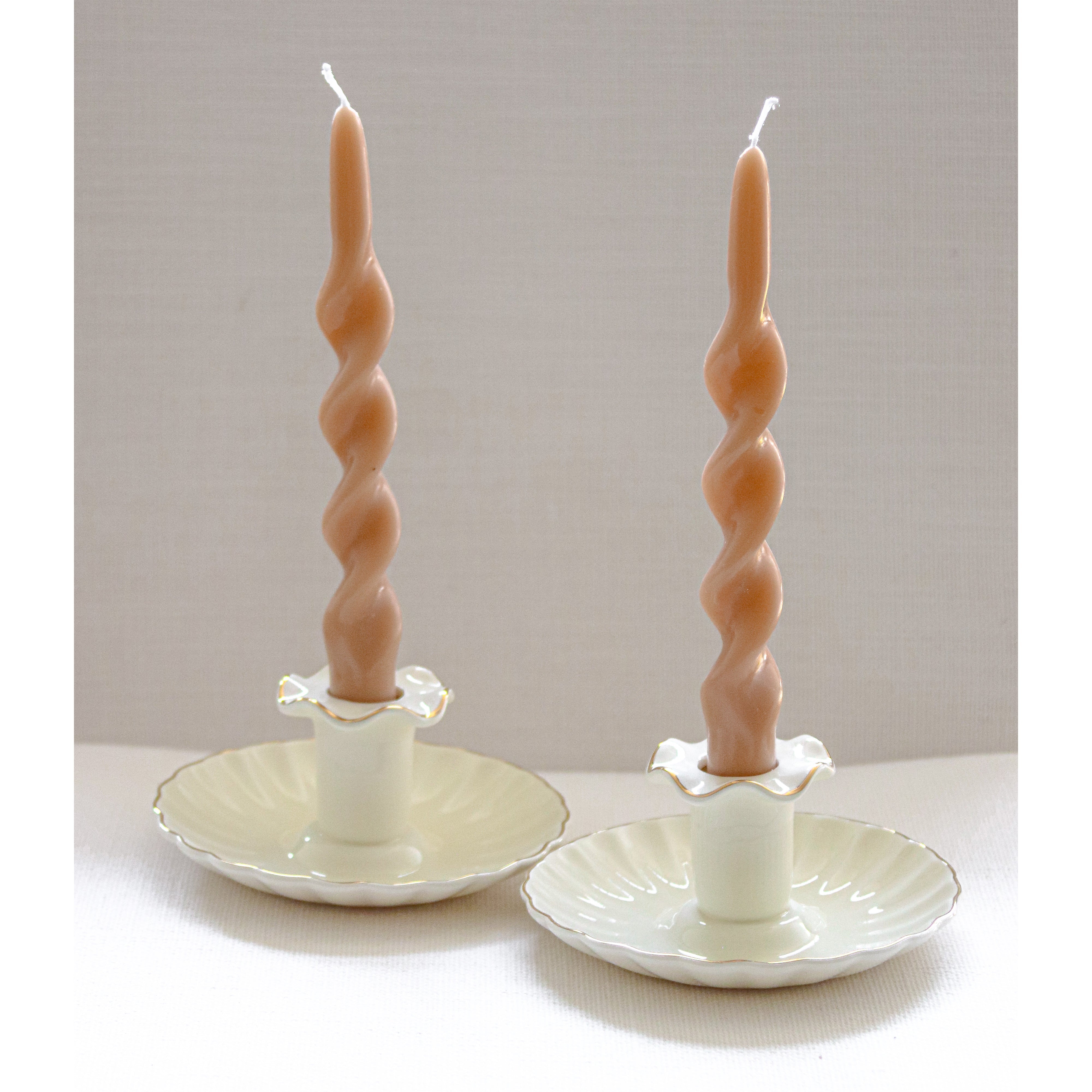 Swirl Candle in Caramel Brown (Pack of 10)