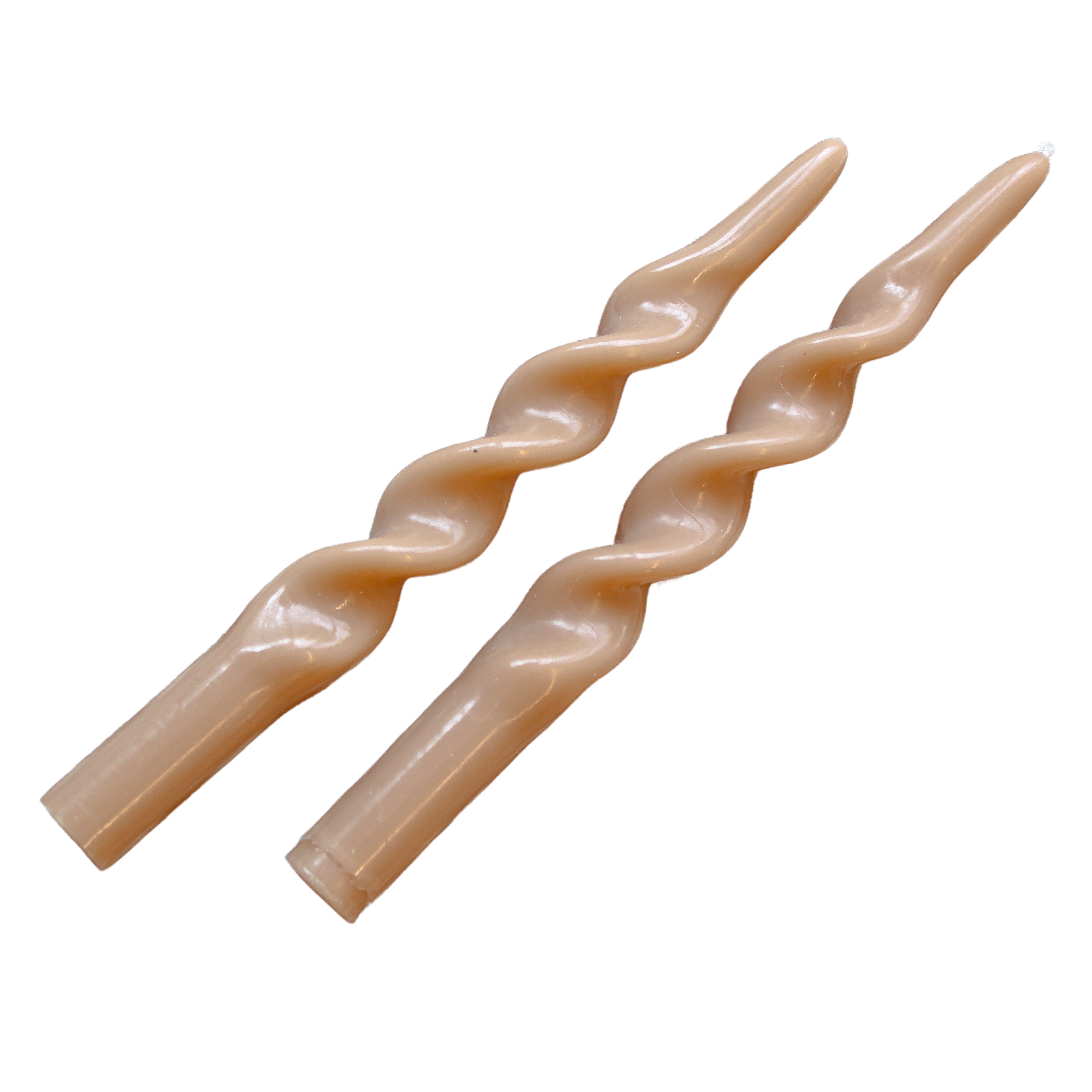 Swirl Candle in Caramel Brown (Pack of 10)