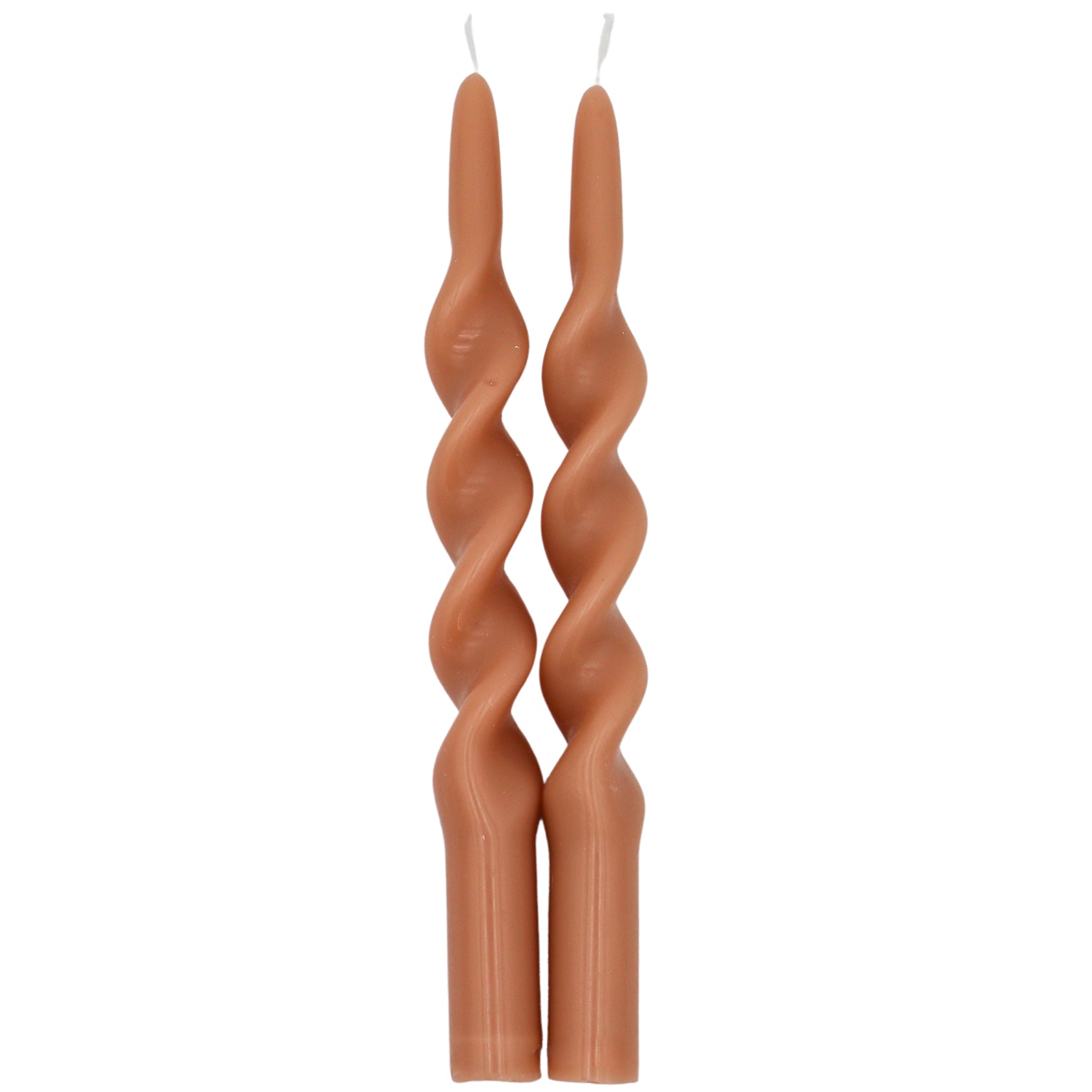 Swirl Candle in Caramel Brown (Pack of 10)