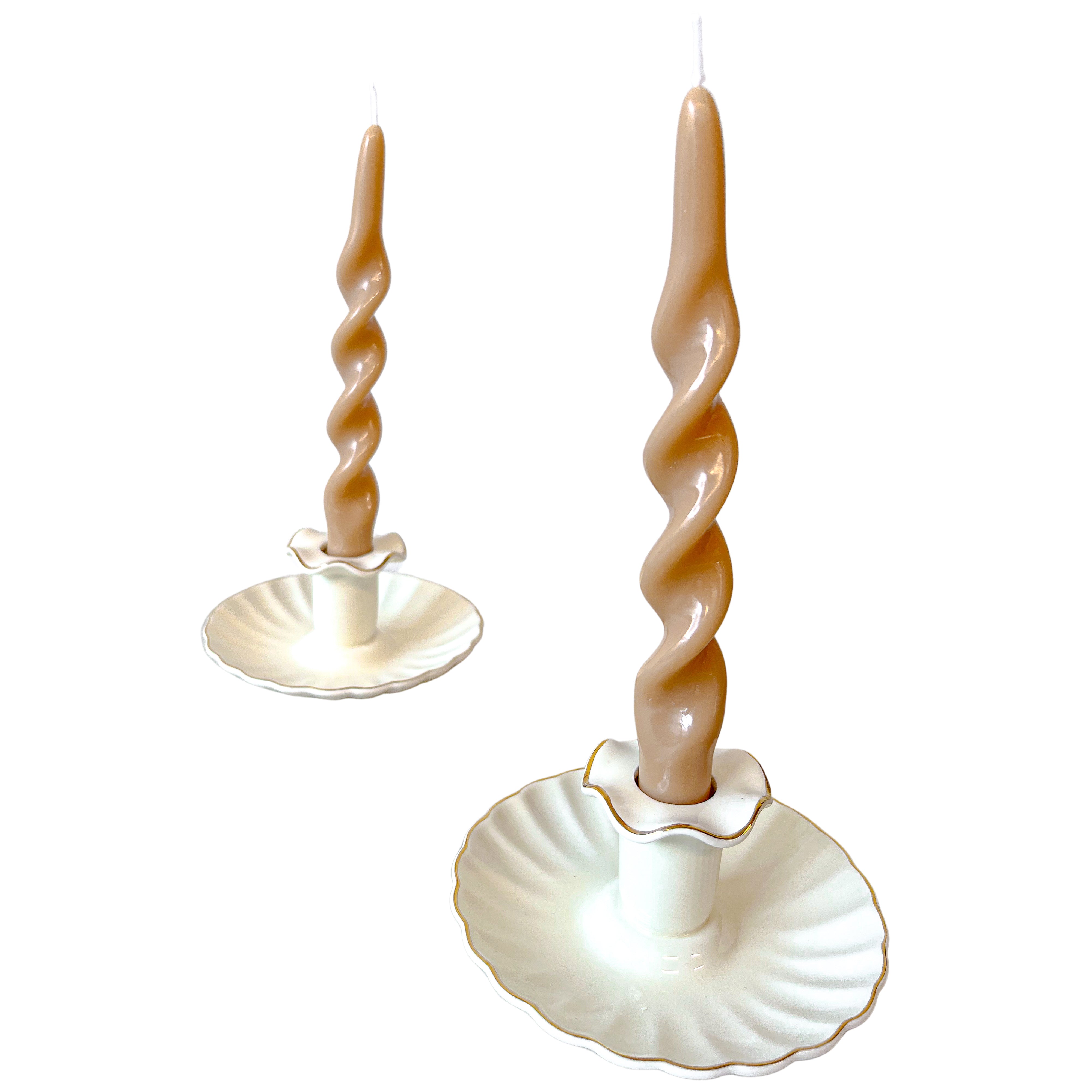 Swirl Candle in Caramel Brown (Pack of 10)