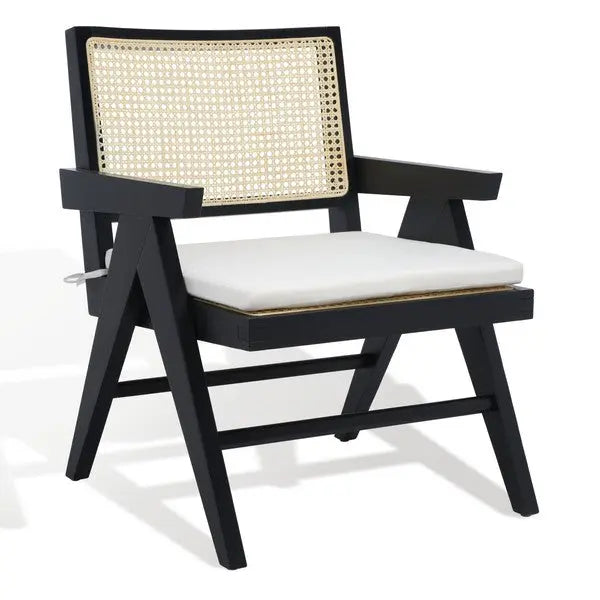 Colette BLack-Natural Rattan Accent Chair - The Mayfair Hall