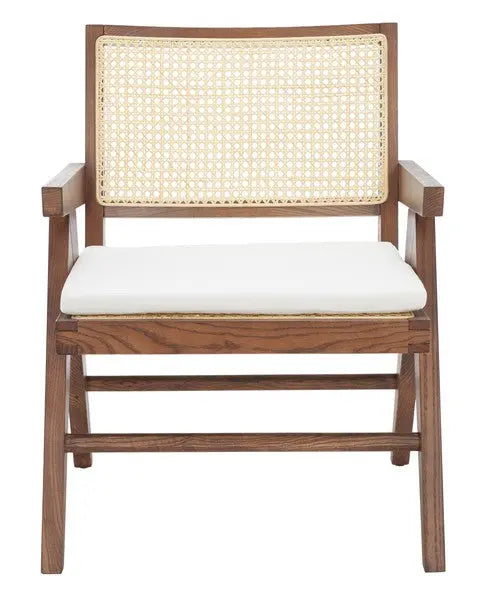 Colette Walnut-Natural Rattan Accent Chair - The Mayfair Hall