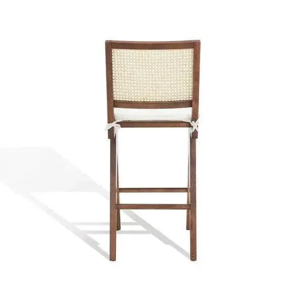 Colette Solid Ash Wood Bar Stool in Walnut - The Mayfair Hall