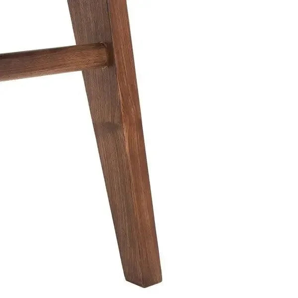 Colette Solid Ash Wood Bar Stool in Walnut - The Mayfair Hall