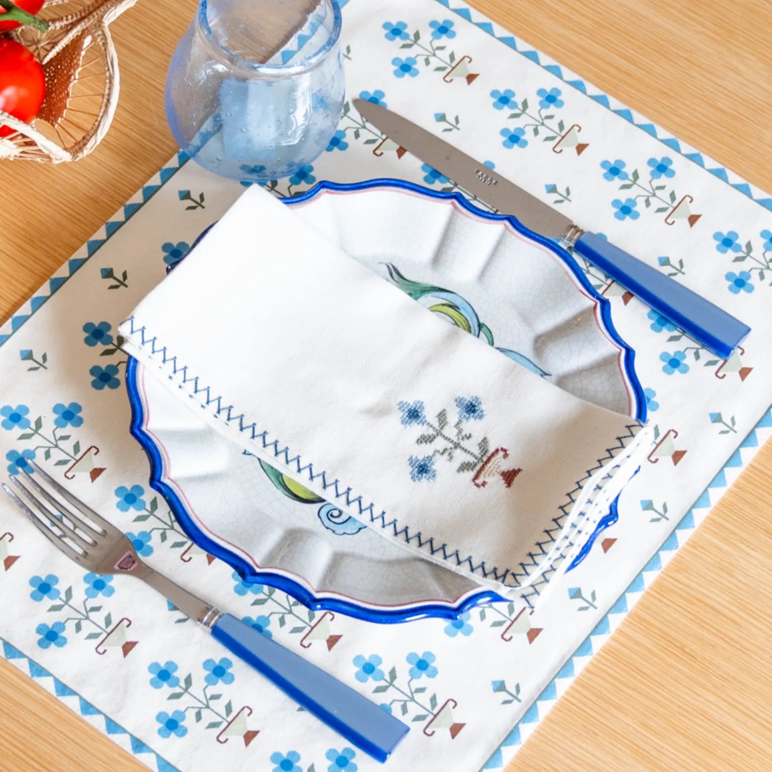 Bouquet Napkins, Blue