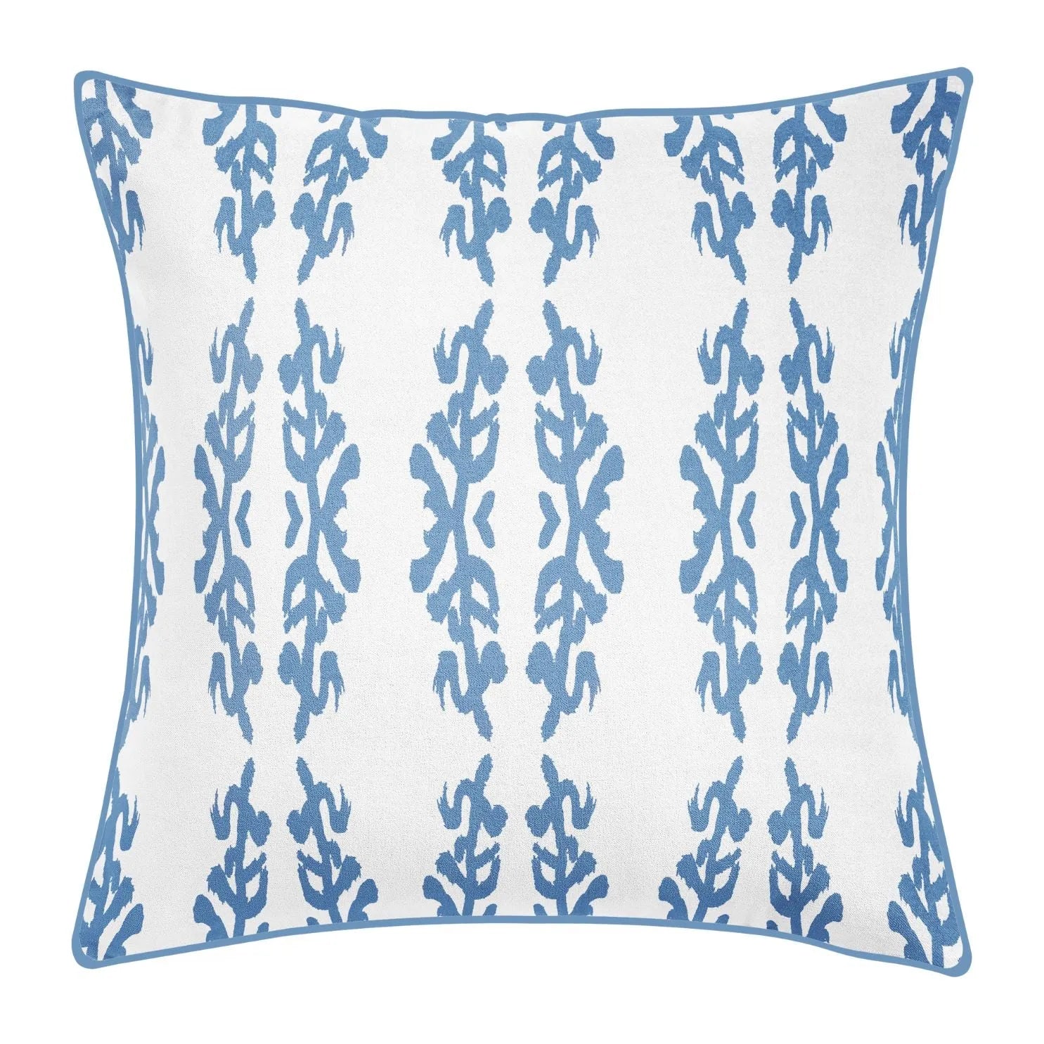 Coral Gardens Embroidered 22x22 Pillow, Blue