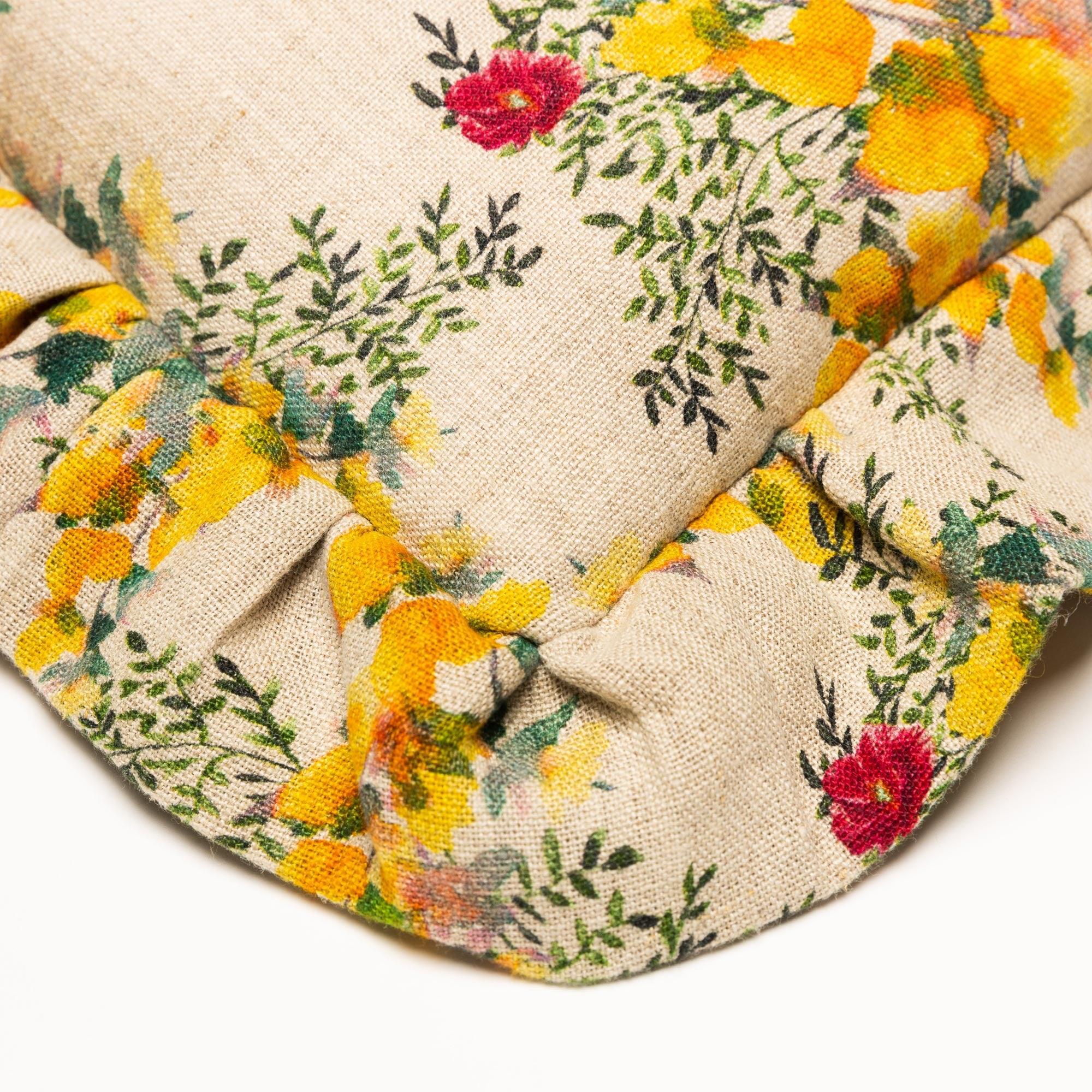 Organic Linen Ruffled Pillow Cover in Saint Valentine
