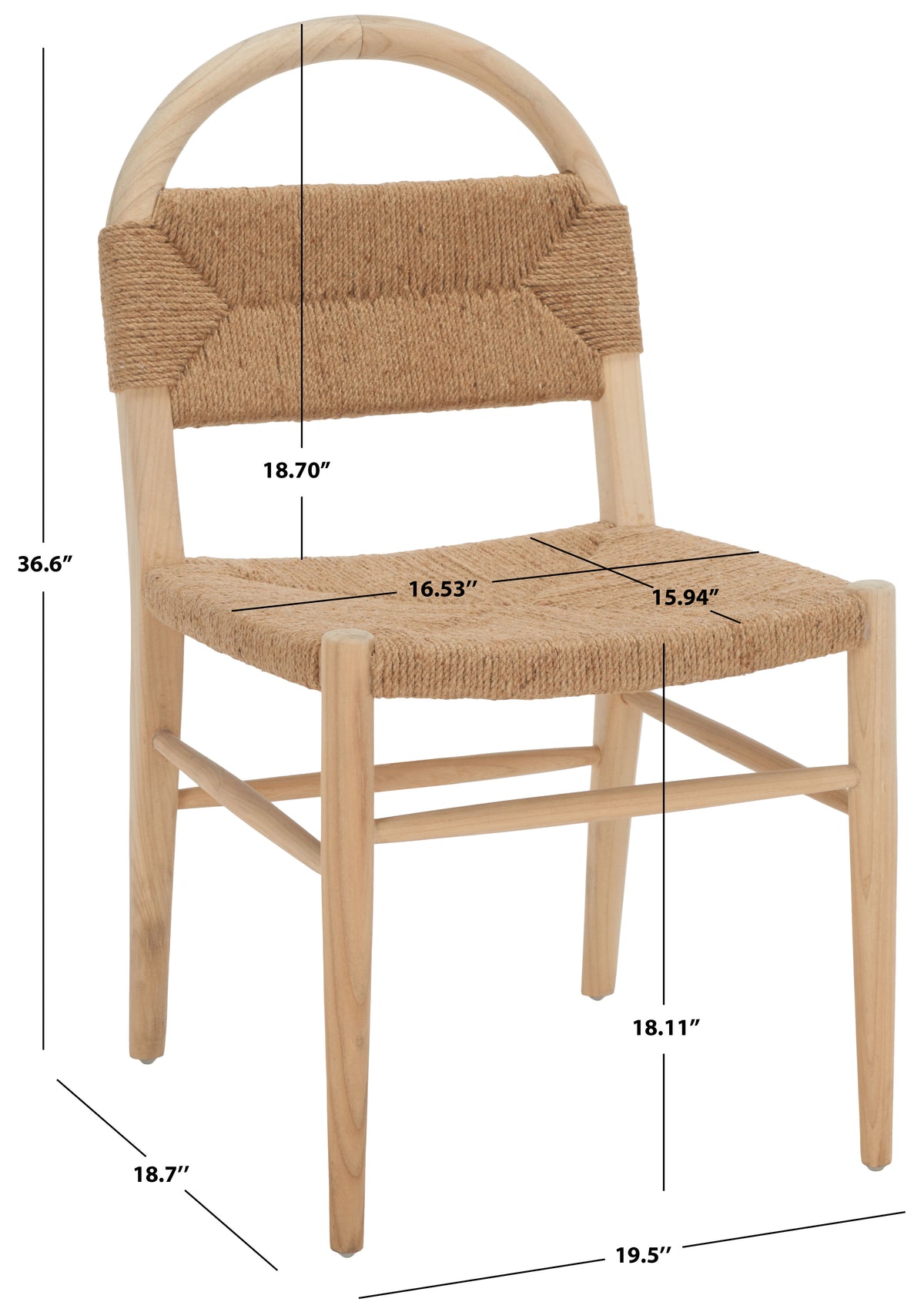 Ottilie Dining Chair in Natural Sungkai and Natural Jute Rope