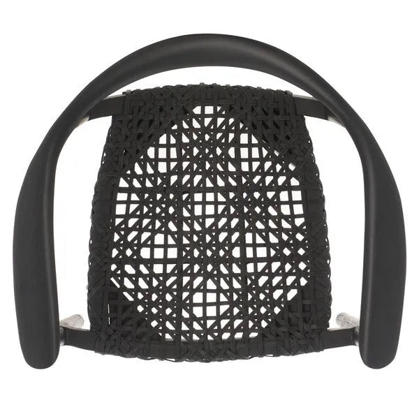 Bandelier Stacking Dining Chair in Black with Weave Pattern (Set of 2)