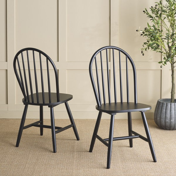 Omaha Wood Dining Chair in Black (Set of 2)