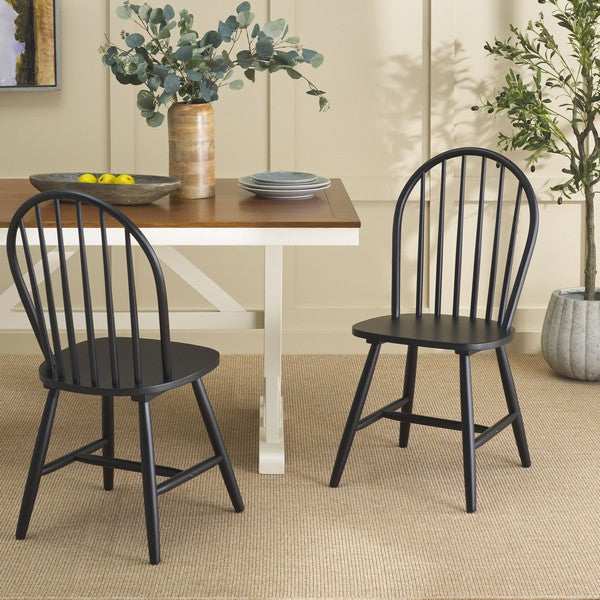 Omaha Wood Dining Chair in Black (Set of 2)