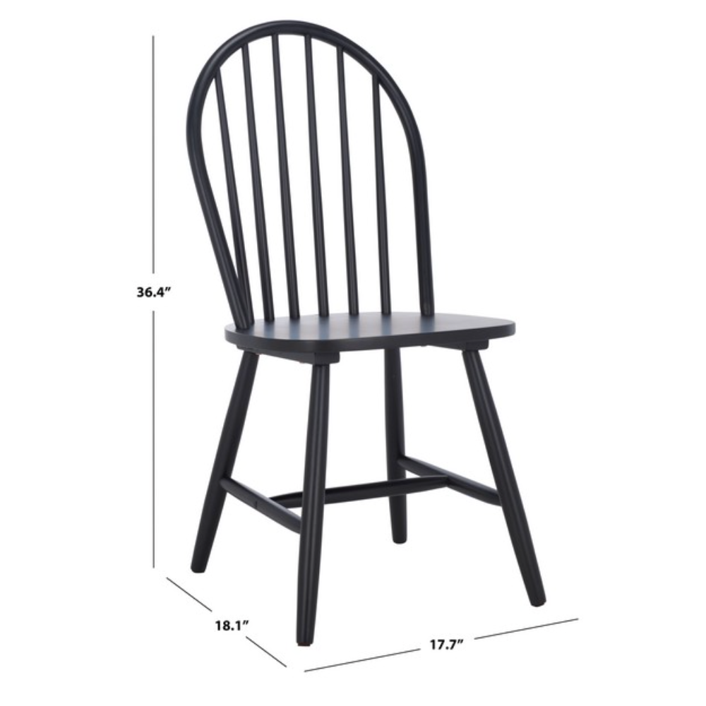Omaha Wood Dining Chair in Black (Set of 2)