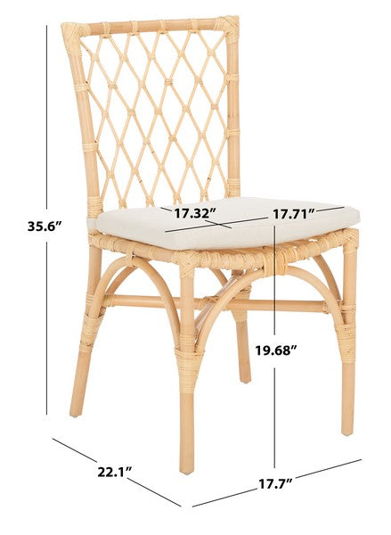 Austri Rattan Dining Chair in Natural with Cushion (Set of 2)