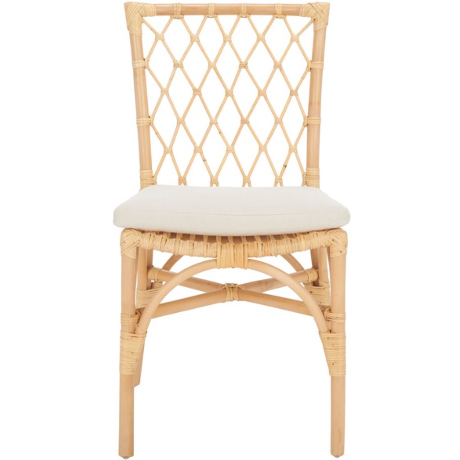 Austri Rattan Dining Chair in Natural with Cushion (Set of 2)